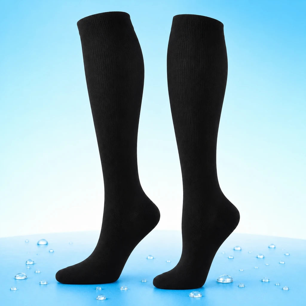 KangaFeet black knee-high work socks, sweat-free all-day comfort